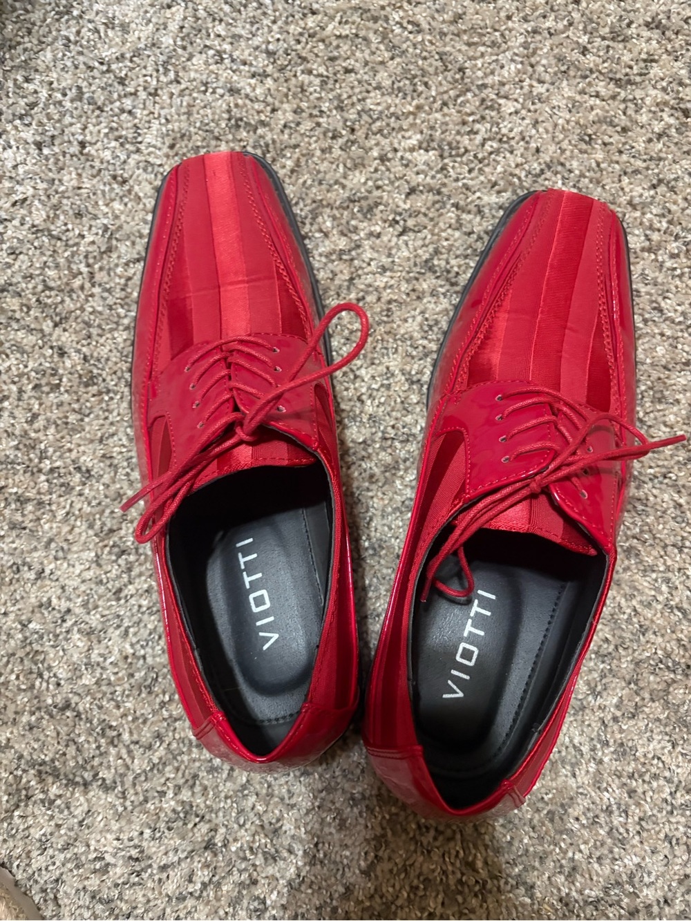 Vigotti Men's Red Leather Loafers - Stylish Slip-On Dress Shoes